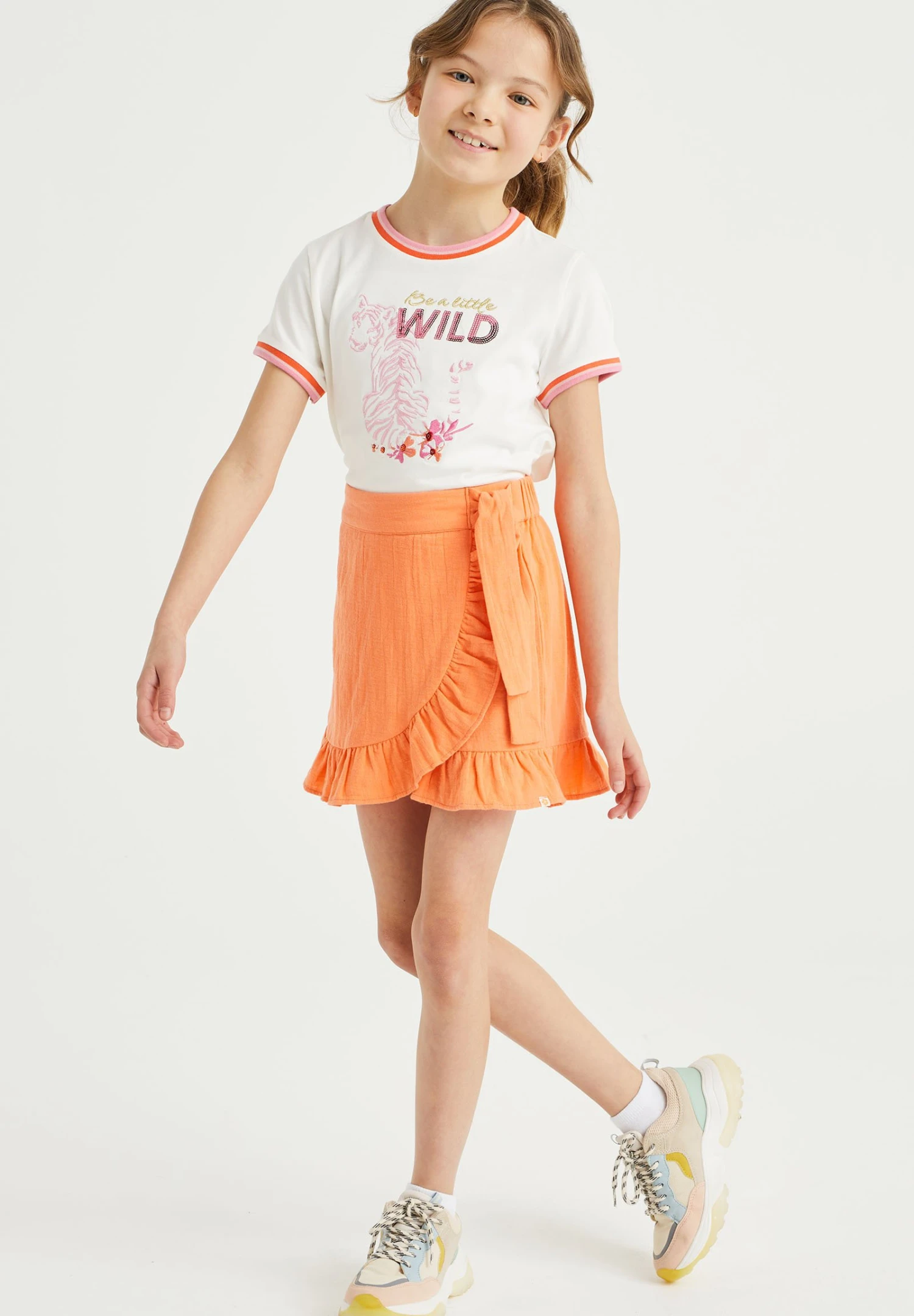 WE FASHION Met Ruches - Shorts - Orange 3 WE FASHION Met Ruches - Shorts - Orange