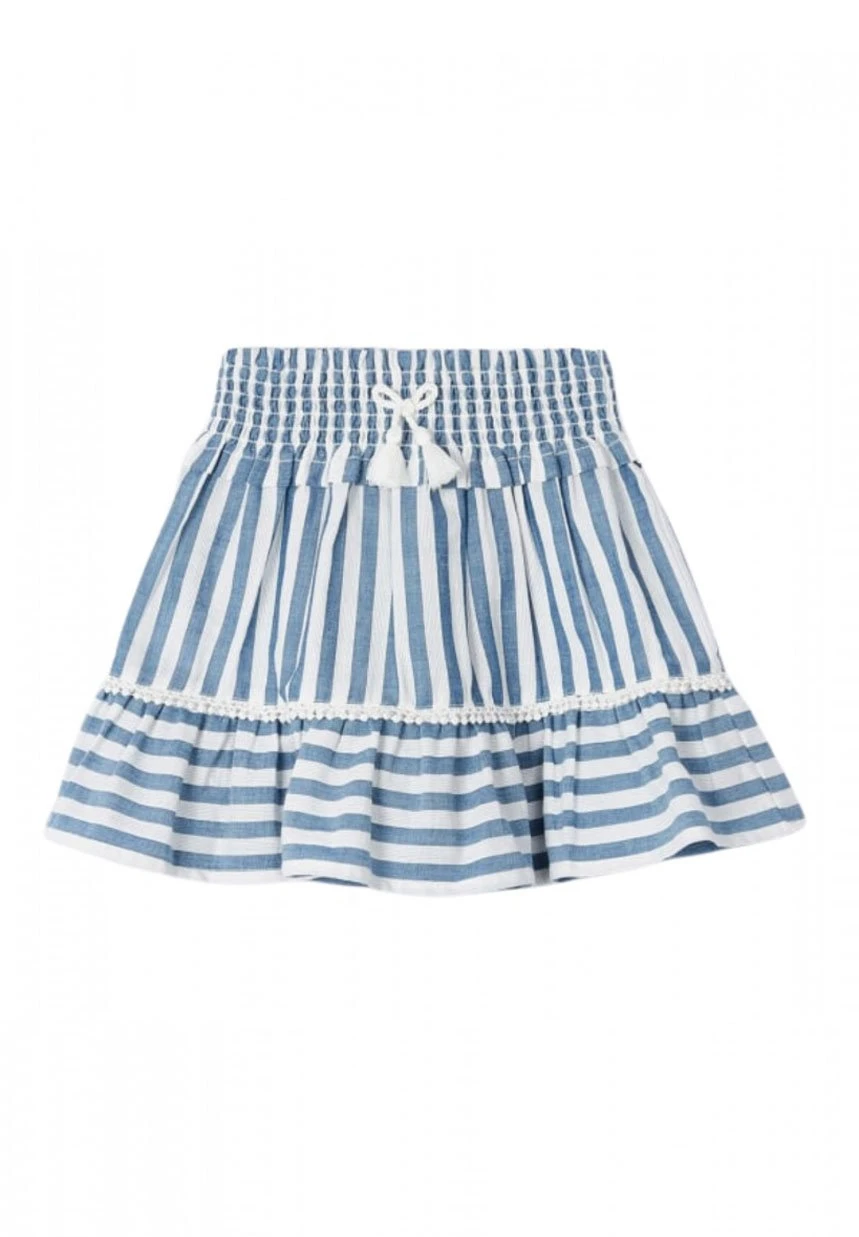 Mayoral Fluide À Rayures - Falda Acampanada - Bleu 3 Mayoral Fluide À Rayures - Falda Acampanada - Bleu