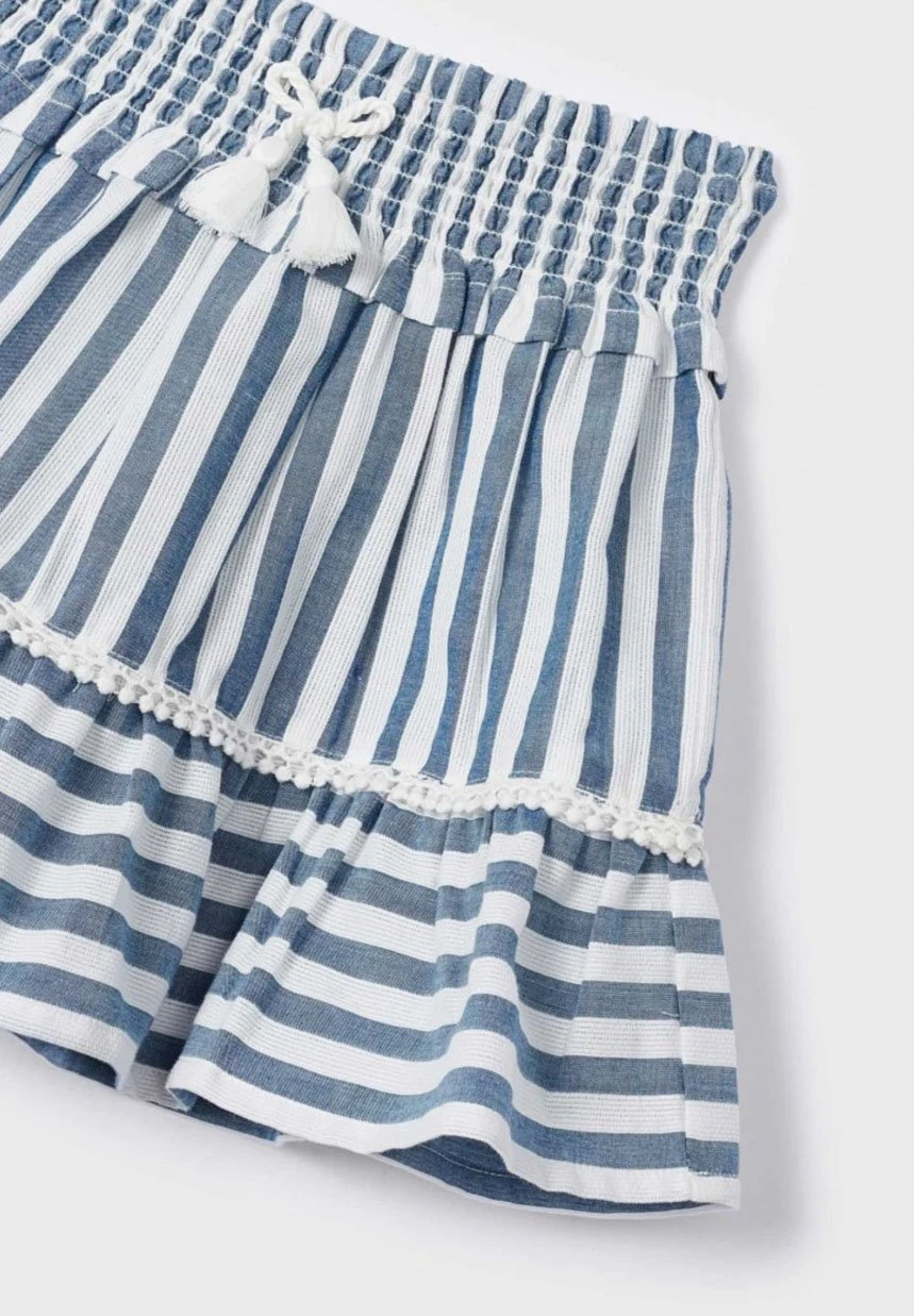 Mayoral Fluide À Rayures - Falda Acampanada - Bleu 5 Mayoral Fluide À Rayures - Falda Acampanada - Bleu - Imagen 3