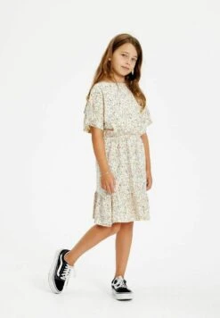 Tngeneva S S - Vestido Informal - White Swan Tiny Flower Aop