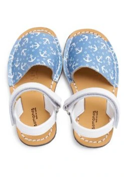 MenorquinasAdherente - Sandalias - Blanco Y Azul Jeans -tienda de zapatos 233754e1e14847da9ffd7f359bb033f1