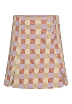 Another Day With Checkered Pattern - Falda Acampanada - Sand