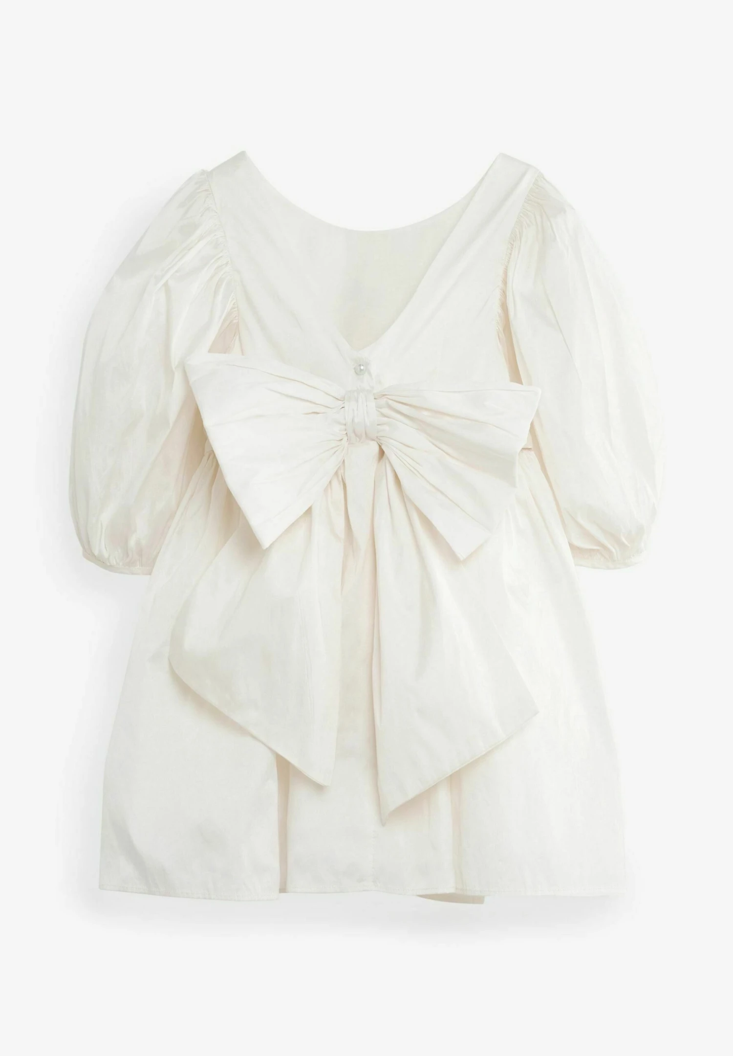Next Puff Sleeve Taffeta - Vestido Informal - Offwhite 4 Next Puff Sleeve Taffeta - Vestido Informal - Offwhite - Imagen 2