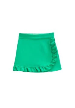 Koton Ruffled Envelop Zipper Closure - Falda Acampanada - Green