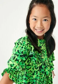 Next Printed Ruffle Detail Standard - Vestido Informal - Green -tienda de zapatos 4dd7a651b31947a0b147af6ebb454082