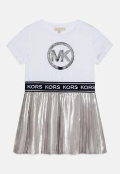 MICHAEL KORS KIDS Short Sleeved Dress - Vestido Ligero - Grey/White