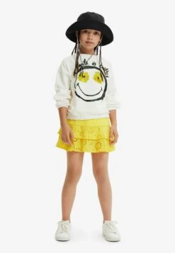 Desigual Swiss Embroidery - Minifalda - Yellow