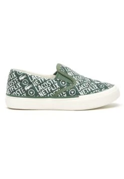 Lacoste X Netflix - Sneakers Vulcanisées - Mocasines - Dk Grn/Off Wht
