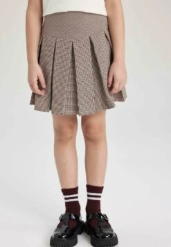 DeFacto Pleat - Falda Acampanada - Beige