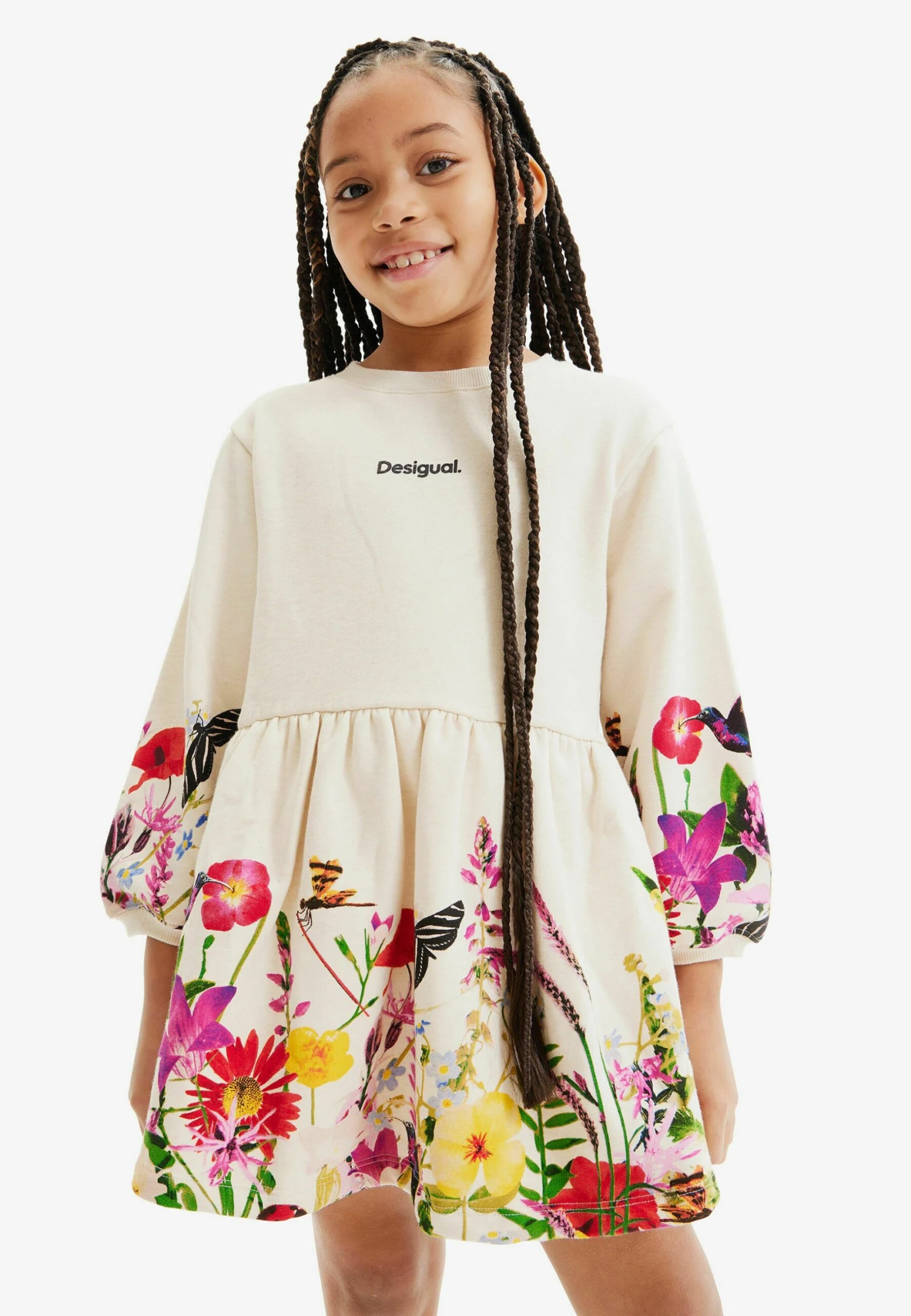 Desigual Floral - Vestido Informal - Beige 4 Desigual Floral - Vestido Informal - Beige - Imagen 2