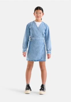 Wrap Jurk Bleached - Vestido Vaquero - Blue Denim