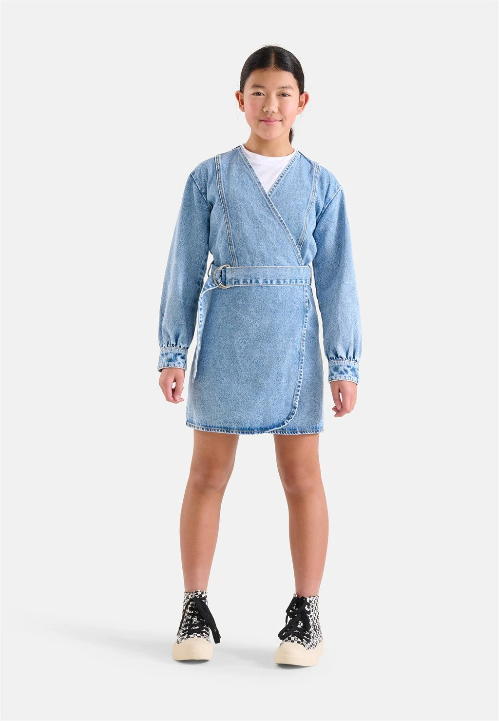 Wrap Jurk Bleached - Vestido Vaquero - Blue Denim 3 Wrap Jurk Bleached - Vestido Vaquero - Blue Denim
